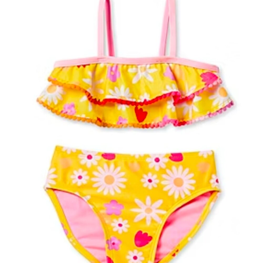 Okie Dokie Toddler Girl Yellow Floral 2-pc. Bikini Set | 5T | NWT
